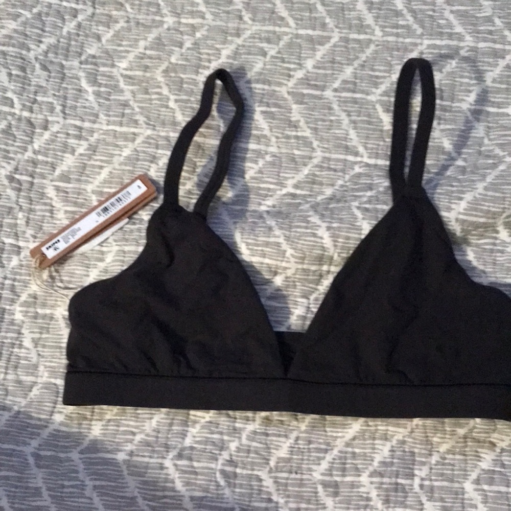 Black Wireless Triangle Bralette - Women Intimates